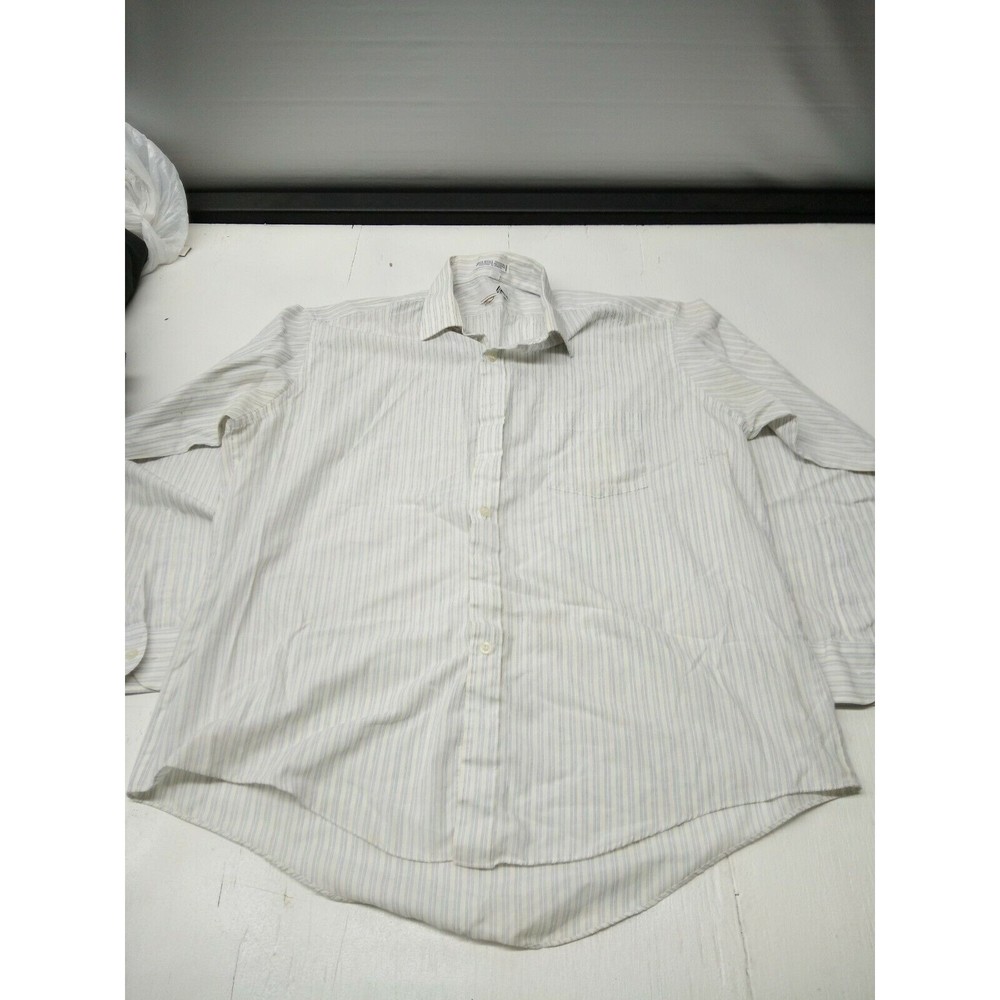Ketch Mens Vintage Long Sleeve Dress Shirt Striped 17.5 (34/35) Single Stitch